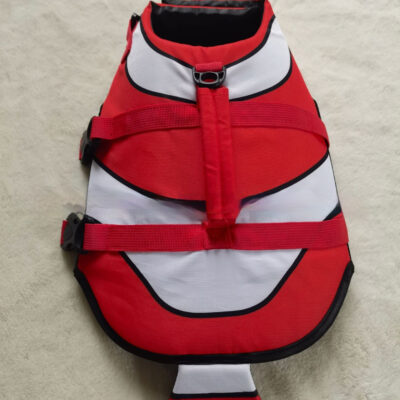 Striped Dog Life Jacket | Adjustable Pet Swimming Vest for Water Safety