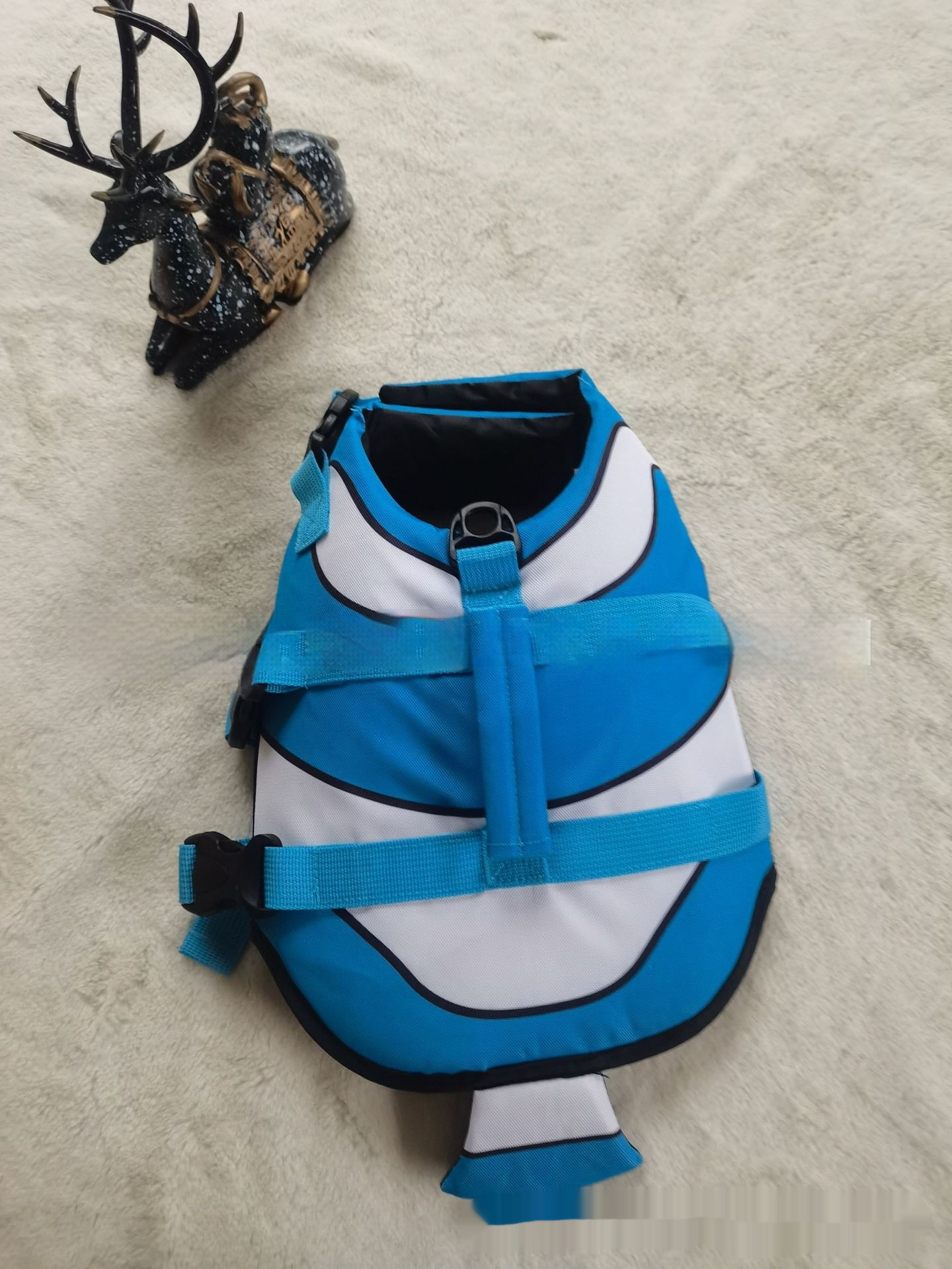 Striped Dog Life Jacket | Adjustable Pet Swimming Vest for Water Safety - Image 2