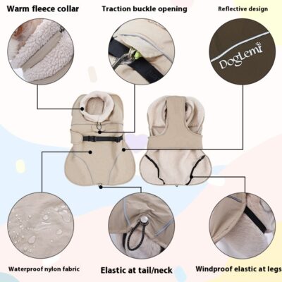 Warm Cotton-Padded Dog Coat for Autumn and Winter | Cozy Pet Outerwear