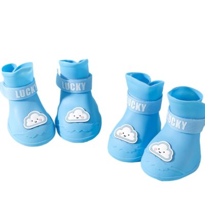 Waterproof Anti-Slip Dog Rain Boots | Rubber Pet Shoes for All Seasons (4-Pack)